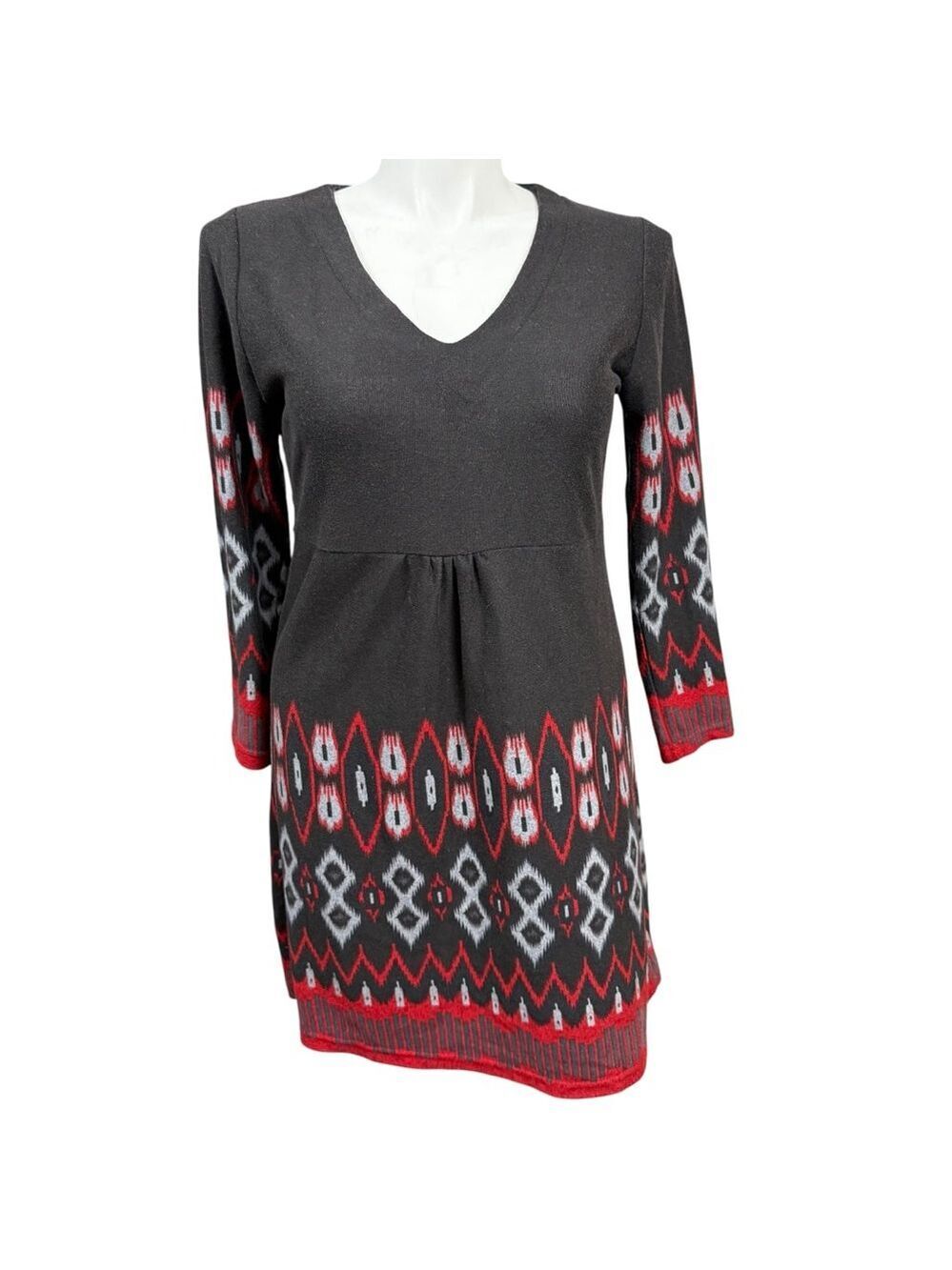 Earthbound Trading Co. Dress Size XL Black Red Patterned